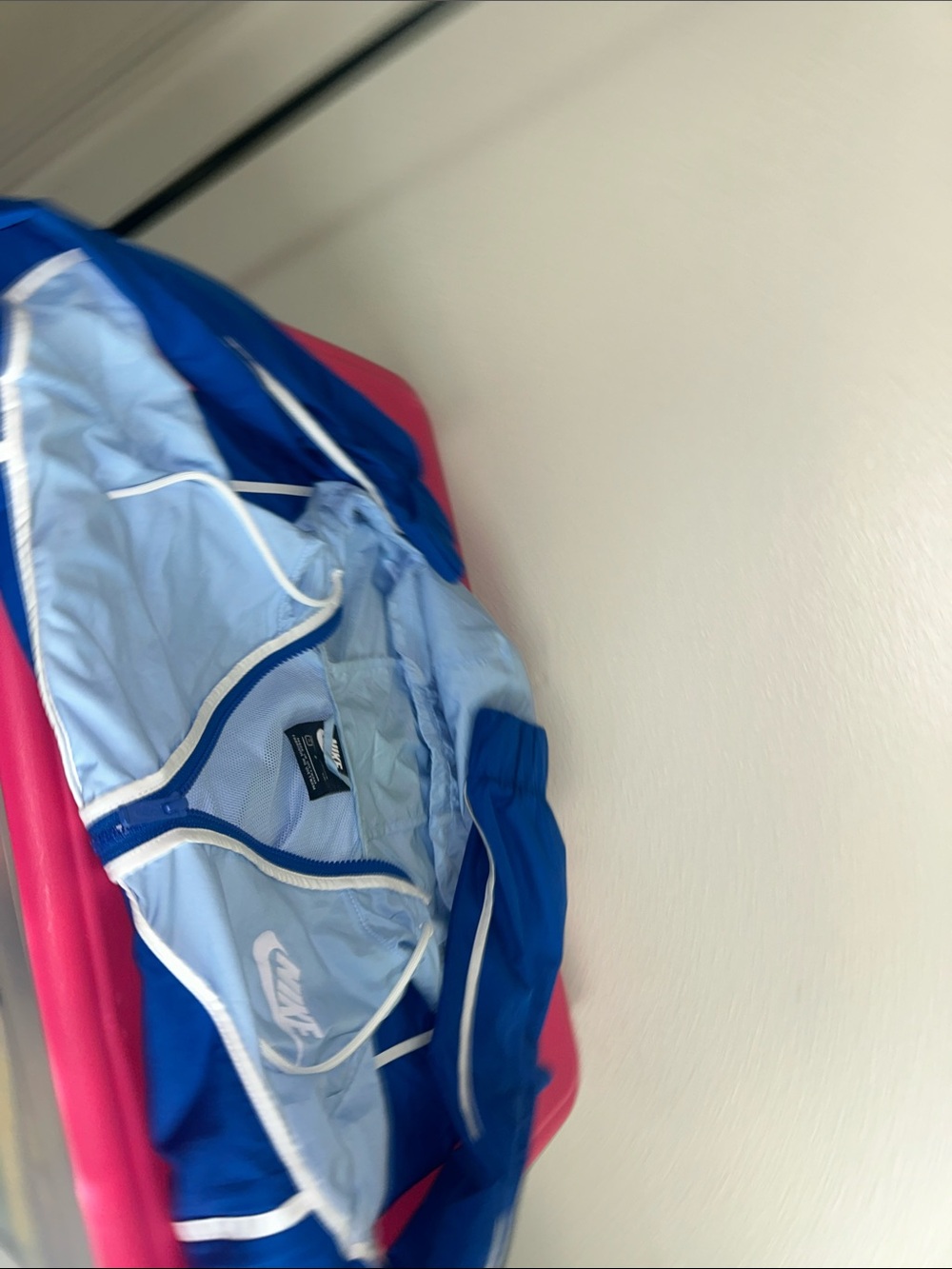 Nike Blue Windbreaker Jacket with White Trim